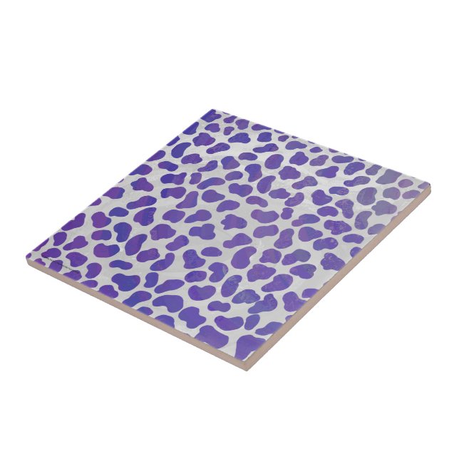 Dalmatian Purple and White Print Tile (Side)