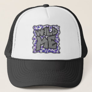 Dalmatian Purple and White Print Trucker Hat