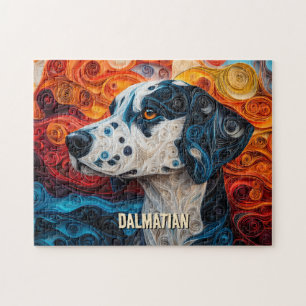 Dalmatian Quilling Art Dog Portrait Jigsaw Puzzle