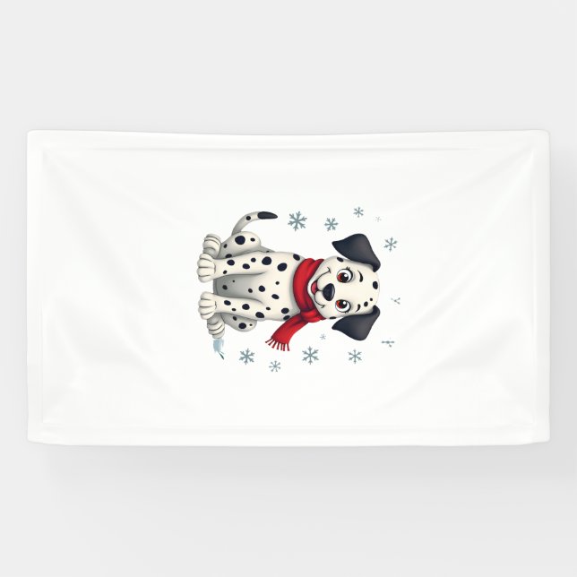 Dalmatian Snowy Fun Banner (Horizontal)
