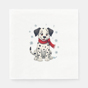 Dalmatian Snowy Fun dog Napkin