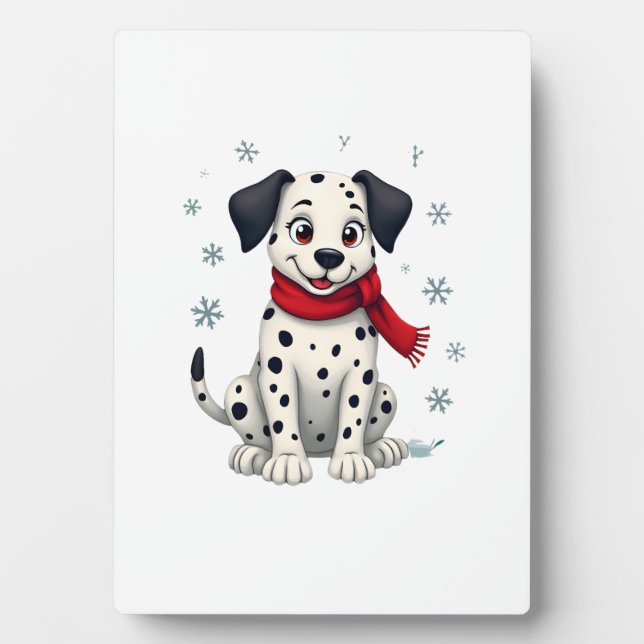 Dalmatian Snowy Fun Plaque (Front)