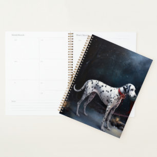 Dalmatian Snowy Sleigh Christmas Decor Planner