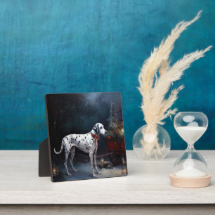 Dalmatian Snowy Sleigh Christmas Decor  Plaque