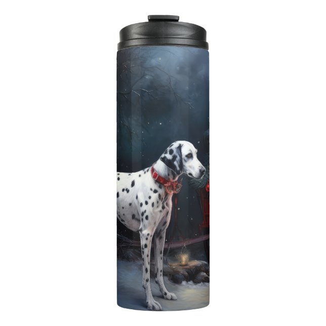Dalmatian Snowy Sleigh Christmas Decor  Thermal Tumbler (Front)