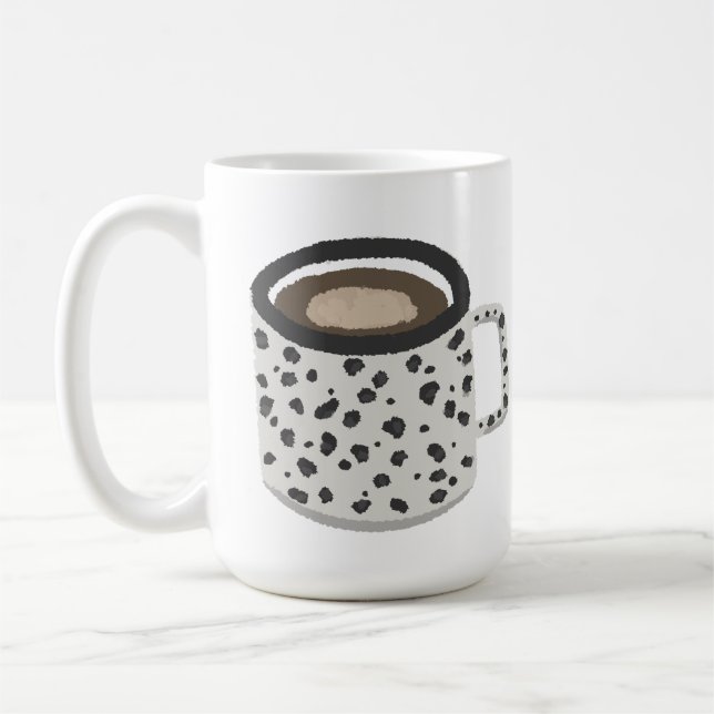 Dalmatian Spot Pattern Coffee Lover Gift Mug (Left)