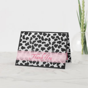 Dalmatian Spot Pattern Pink Thank You Card