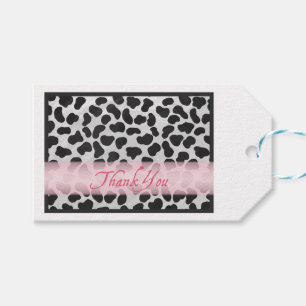 Dalmatian Spot Pattern Pink Thank You Gift Tags