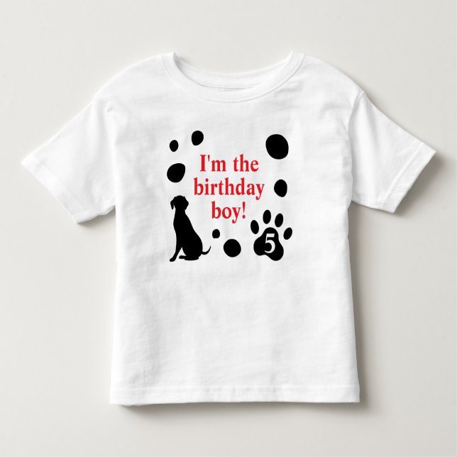 Dalmatian Spots Birthday Boy/Girl Toddler T-Shirt (Front)