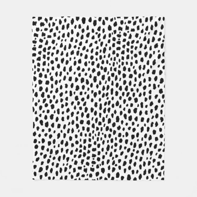 Dalmatian Spots (black/white) Fleece Blanket (Front)