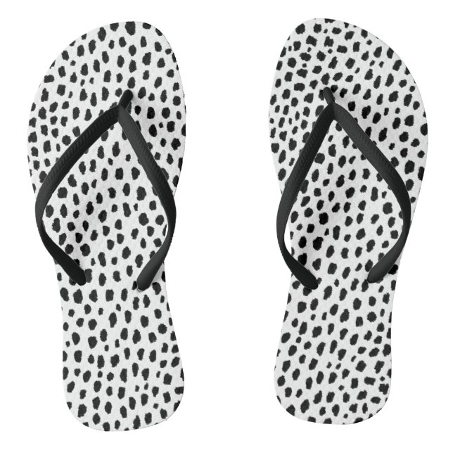 Dalmatian Spots (black/white) Jandals (Footbed)