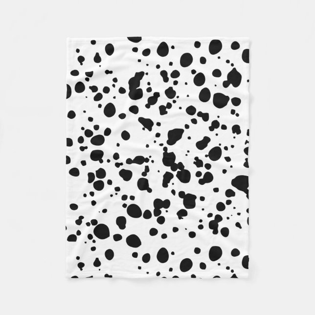 Dalmatian Spots black white. Modern. Fur animals S Fleece Blanket (Front)