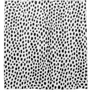 Dalmatian Spots (black/white) Shower Curtain