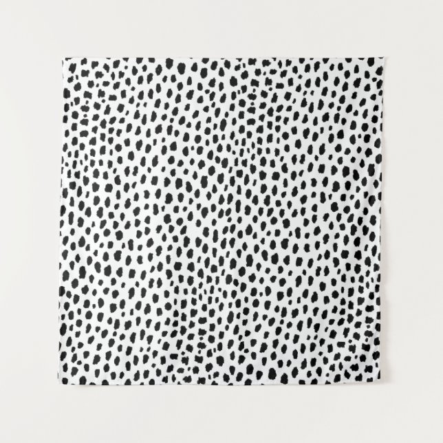 Dalmatian Spots (black/white) Tapestry (Front)