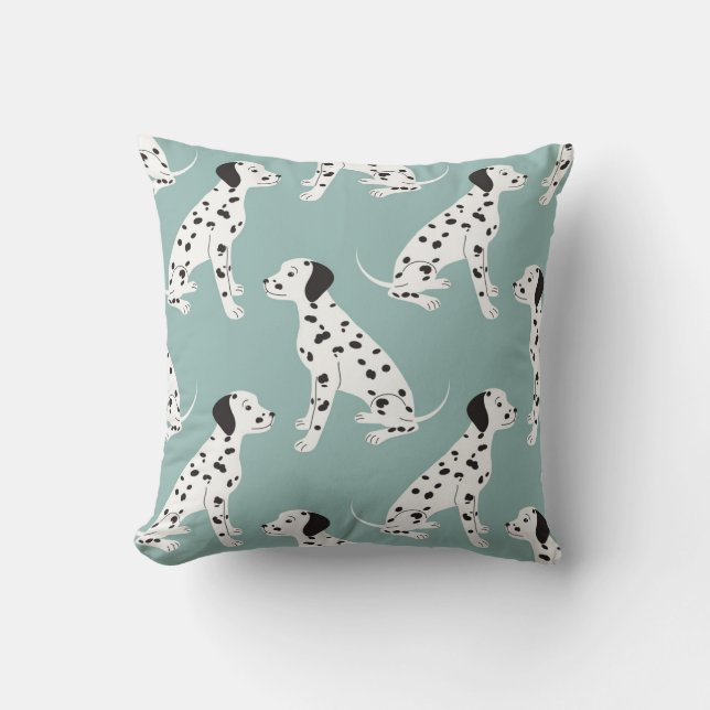 Dalmatian spots, blue seamless pattern. cushion (Front)