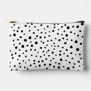 Dalmatian Spots, Dalmatian Dots, Black and White Accessory Pouch