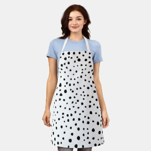 Dalmatian Spots, Dalmatian Dots, Black and White Apron
