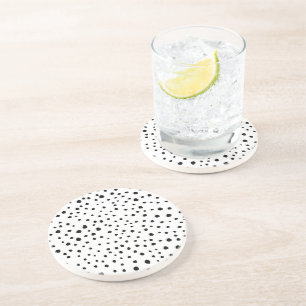 Dalmatian Spots, Dalmatian Dots, Black and White Coaster