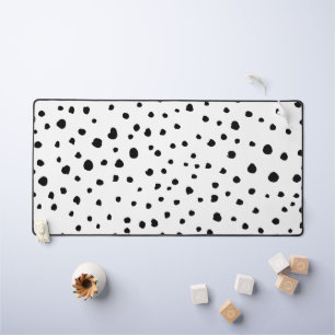 Dalmatian Spots, Dalmatian Dots, Black and White Desk Mat