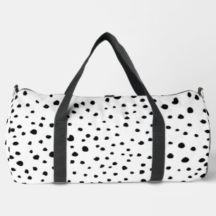 Dalmatian Spots, Dalmatian Dots, Black and White Duffle Bag