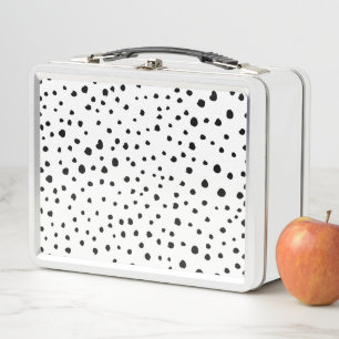 Dalmatian Spots, Dalmatian Dots, Black and White Metal Lunch Box
