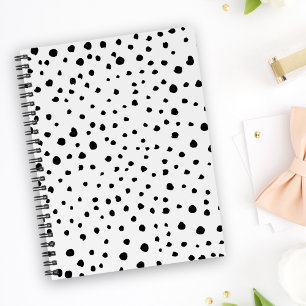 Dalmatian Spots, Dalmatian Dots, Black and White Notebook