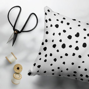 Dalmatian Spots, Dalmatian Dots, Black and White Pillowcase