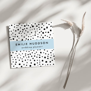 Dalmatian Spots, Dalmatian Dots, Black and White Square Business Card