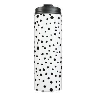 Dalmatian Spots, Dalmatian Dots, Black and White Thermal Tumbler