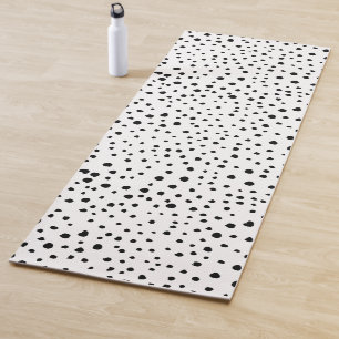 Dalmatian Spots, Dalmatian Dots, Black and White Yoga Mat
