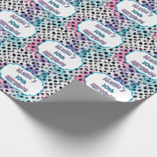 Dalmatian Spots Pastel Watercolor Birthday Wrapping Paper