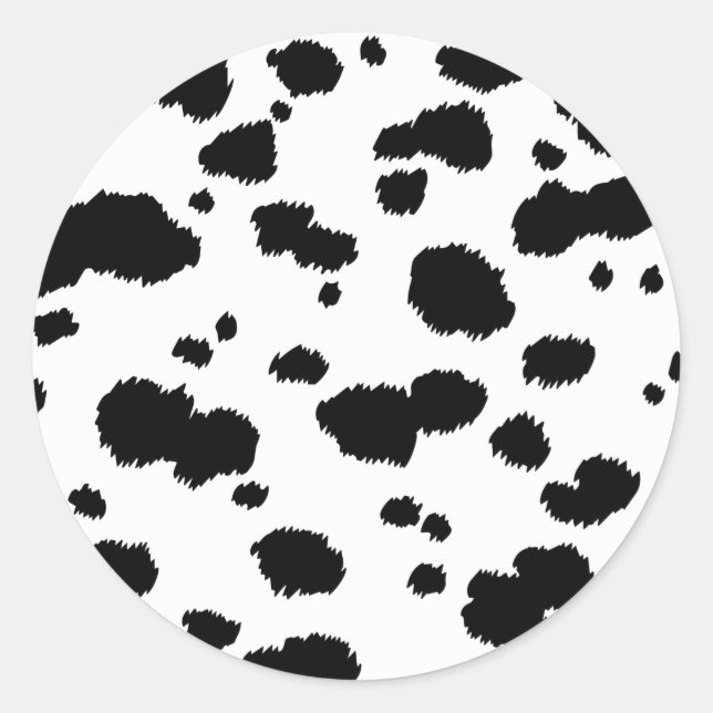 Dalmatian Spots Pattern Dog Dalmation Spot Dots Classic Round Sticker (Front)