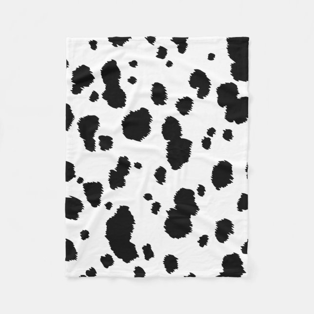 Dalmatian Spots Pattern Dog Dalmation Spot Dots Fleece Blanket (Front)