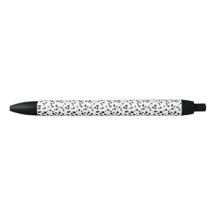 Dalmatian Spots Print Pattern Black And White Blue Ink Pen