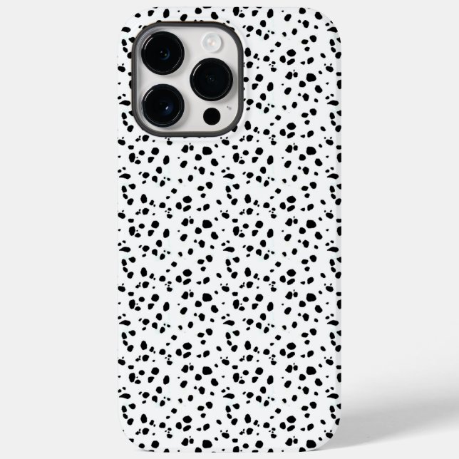 Dalmatian Spots Print Pattern Black And White Case-Mate iPhone Case (Back)