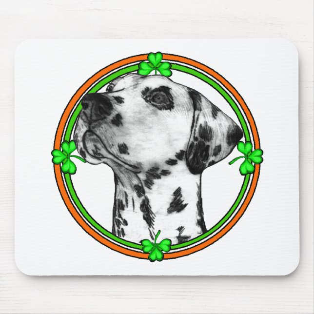 Dalmatian St Patricks Day Mouse Pad (Front)