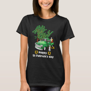 Dalmatian St Patricks Day Truck Shamrock Paw Dog M T-Shirt