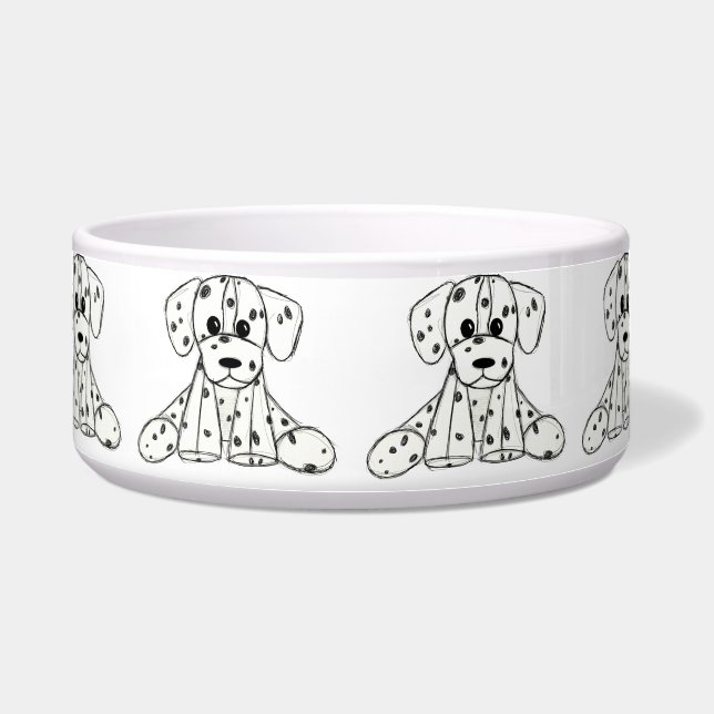 Dalmatian stuffed dog drawing outline simple black (Front)