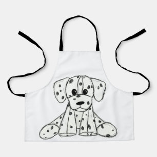 Dalmatian stuffed dog drawing outline simple black apron
