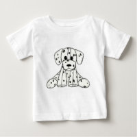 Dalmatian stuffed dog drawing outline simple black