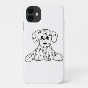 Dalmatian stuffed dog drawing outline simple black Case-Mate iPhone case
