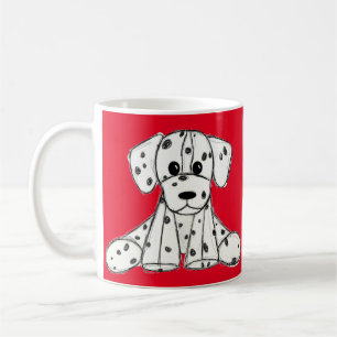Dalmatian stuffed dog drawing outline simple black coffee mug