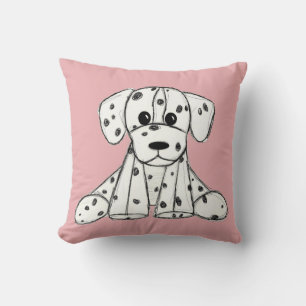 Dalmatian stuffed dog drawing outline simple black cushion