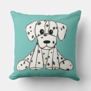 Dalmatian stuffed dog drawing outline simple black cushion