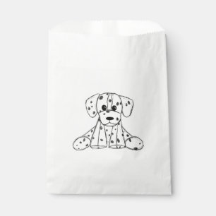 Dalmatian stuffed dog drawing outline simple black favour bags