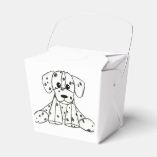 Dalmatian stuffed dog drawing outline simple black favour box