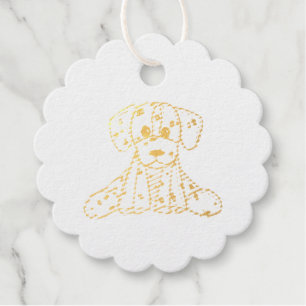 Dalmatian stuffed dog drawing outline simple black favour tags