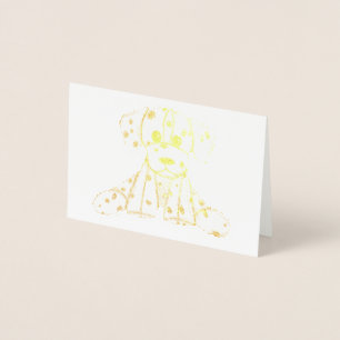 Dalmatian stuffed dog drawing outline simple black foil card