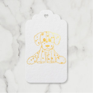 Dalmatian stuffed dog drawing outline simple black gift tags