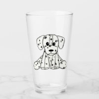 Dalmatian stuffed dog drawing outline simple black